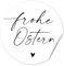 24 Sticker FROHE OSTERN - feine FEDERschrift, 40mm, rund, Aufkleber Ostern