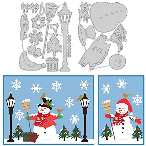 GLOBLELAND Weihnachts-Stanzformen für die Herstellung von Kartendekorationen Winter Weihnachten Schneemann Winter Stanzformen Schablonen für Scrapbooking Fotoalbum dekorativ