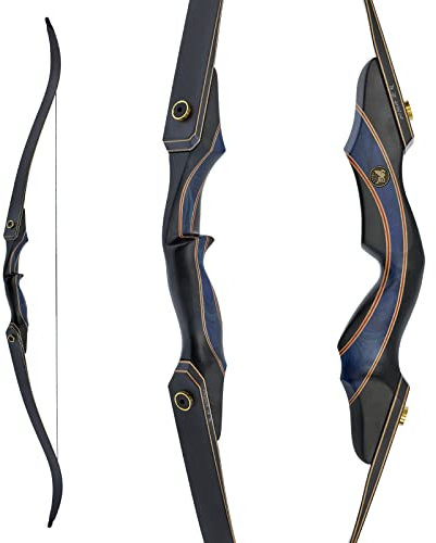 DRAKE ARCHERY Elite Blue Royal - 60 Zoll - 20-60 lbs - Take Down Recurvebogen (60 lbs, Rechtshand)