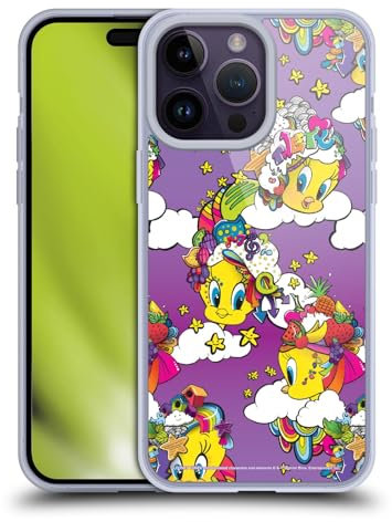 Head Case Designs Licenciado Oficialmente Looney Tunes Tweety Púrpura Patrones Caso Funda de Gel Suave Compatible con Apple iPhone 14 Pro MAX