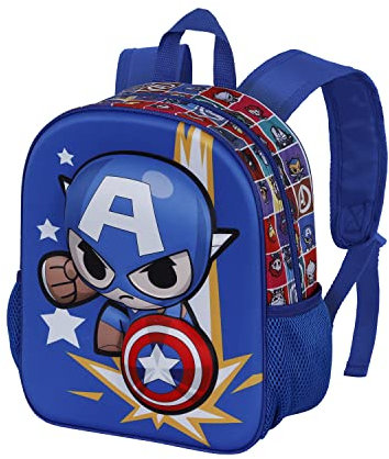 Captain America Punch-Kleiner 3D Rucksack, Blau