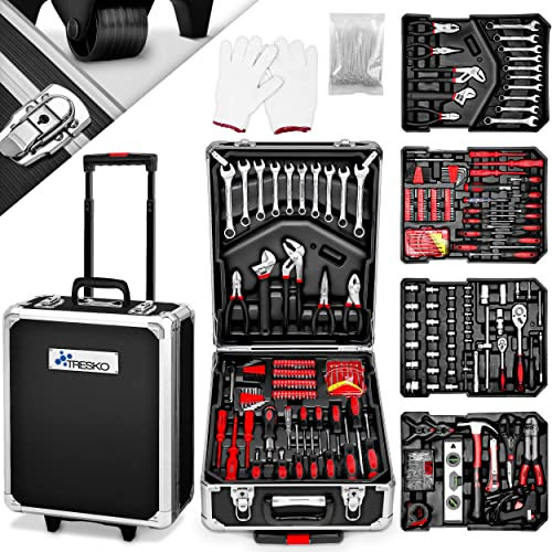 TRESKO® Maletín de Herramientas 949 Piezas | Portaherramientas Portátil | Set/Caja con herramientas | Maleta de Cromo Vanadio y Acero