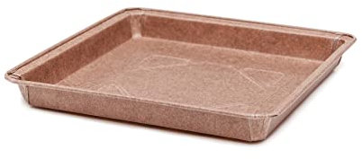 Ecopack Moldes desechables cuadrados de papel para tartas, brownies y bollos, aptos para horno máx. 220 °C, dimensiones 16 x 16 x 2 cm, 8 unidades