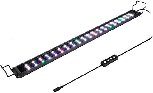 hygger Aquarium Light,Full Spectrum Fish Tank Light with LCD Monitor, 20W RGB LED Aquarium Light for Freshwater Tank with 10 Levels of Brightness,Adjustable Timer,3 Modes for 60-82cm Planted Tank