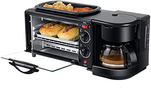 RKYRRKI Horno Solo Horno Microondas En Silver Tact Multifunción 3 En 1 Horno Sartén Eléctrica Cafetera Teppanyaki Maker Mini Horno Y Parrilla Útiles