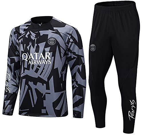 WDDWYHLL Paris Fußball Trainingsanzug, Fußballclub Herren Langarm-Sportbekleidung Atmungsaktives Sporttraining Fitness Laufanzug Trainingsanzug Jogginganzug Anzug Jungen,Mehrfarbig,L
