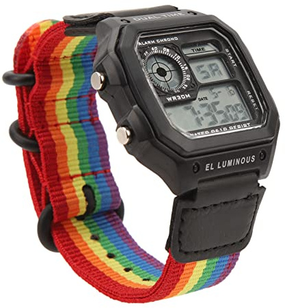 RiToEasysports Digitale Chronographenuhr, Multifunktionale Sportuhr, Armbanduhr, Retro-Stil, Quadratische Elektronische Uhr Zum Angeln und Wandern (6 Farben)