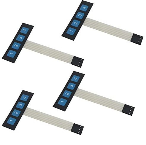 Ruiwaer 4 x Matrix-Array 4 Tasten Membran Schalter Tastatur Membran 1 x 4 Tastatur