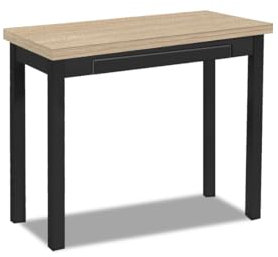 ASTIMESA Mesa de Cocina Tipo Libro, Roble Claro, 80 x 40 cm a 80 x 80 cm