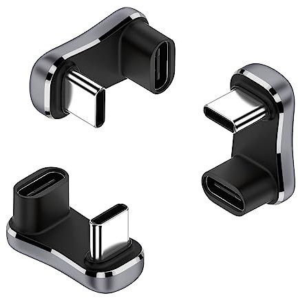Maxhood USB C U Shape Adapter, (3Pack) USB C 180 Degree Adapter for Steam Deck, 20Gbps USB C to USB C Adapter (Type C 3.2 PD 140W) Wider USB C Angle Adapter for Laptop, Phone, USB C Hub
