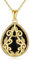 YAFEINI Schwarze Onyx Kette Sterling Silber Tropfen Anhänger Halskette 18 Karat Gelbgold Vergoldet Filigrane Boho Kette Halskette Schmuck Geschenke für Damen (Tropfenförmige kette aus schwarzem Onyx)