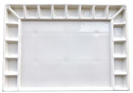Tavolozza di Colori in Ceramica, Squisito Piatto for Pittura ad Acquerello, Adatto for Insegnanti scolastici e Studenti da dipingere (Color : 8 inch Square Plate)