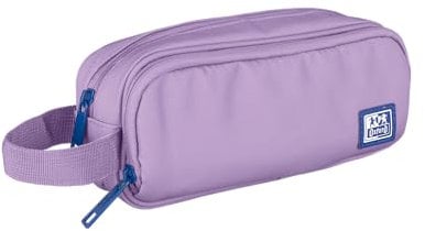 Oxford B-Smart, Estuche escolar 3 compartimentos, Goma Elástica, Material Reciclado RPET, Color Lavanda