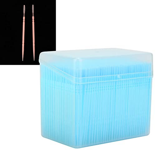 KENANLAN 1100 pezzi scatola doppia testa pulizia dentale stuzzicadenti cura orale filo interdentale pick stuzzicadenti (blu)