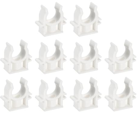 uxcell PVC Water Pipe Clamps, 10pcs Fit for 20mm(3/4) OD Hose Hanger Support Pex Tubing U-Shaped Pipe Clamps Clips