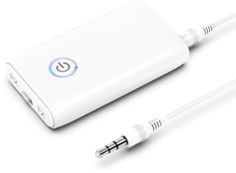 ORIA Bluetooth Adapter, 2 in 1 Bluetooth Aux Adapter 3,5mm, BT 5.3 Audio Empfänger Rauschreduzierung für Auto, Lautsprecher, Stereo Systeme, Kopfhörer - Weiß