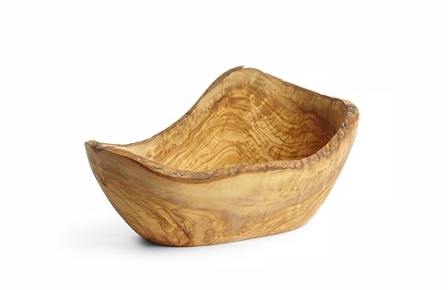 HENDI Schüssel, dekorative Schale, Dekoschale, für Snacks-Brot, lang, 265x145x(H)110mm, Olivenholz