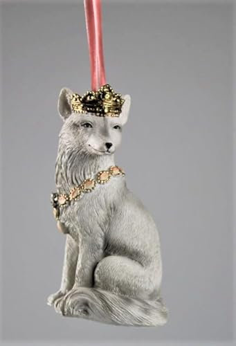 Generisch Figur Tiere Polyresin Figuren Wolf hängend, 11 cm hoch - Dekration Weihnachen - Christbaumschmuck - Fensterdekoration