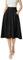 Belle Poque Faltenröcke für Frauen Hohe Taille Slim Fit A-Linie Midi-Rock für den täglichen Eleganten Rock Schwarz BP0926-01 XL