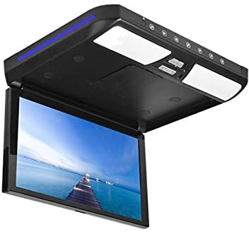 Lecteur DVD pour voiture 12.1 pouces moniteur de plafond de voiture écran LCD HD affichage de montage sur le toit de l'automobile lecteurs de films vidéo multimédia TV sortie HDMI FM Multifonctionnel,