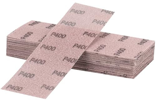 Sruhrak Netz Schleifstreifen 80 x 230mm，25 Stück Profi-Schleifgitter mit P400 Körnung, für Handschliff, Schwingschleifer und Handschleifblock