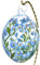 Osterei-Ornament, mundgeblasen, Glas, vergissmeinnicht
