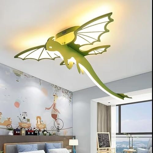 Harpochten Lámpara De Techo LED Lámpara De Techo For Habitación De Niños Moderna Regulable Con Control Remoto Diseño De Dinosaurio 3000K ~ 6000K Lámpara Colgante For Habitación De Bebé Dormitorio Coci