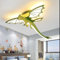 Harpochten LED Deckenleuchte Kinderzimmer Deckenlampe Modern Dimmbar Mit Fernbedienung Dinosaurier Design 3000K~6000K Babyzimmer Pendelleuchte Schlafzimme Küche Esszimmer Deckenbeleuchtung(Color:Green