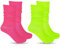 2 Paar Neon Slouch Socken Damen Knit Schoppersocken Extra Lange 80er Jahre Party Outfit Thermosocken Neon Freizeitsocken Gestapelte Hohe Stiefelsocken Retro Punk Streetwear (Grün, Rosenrot)