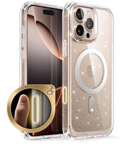 SUPCASE for iPhone 16 Pro Case with Camera Control Capture Button (Unicorn Beetle Mag), [Compatible with MagSafe] Slim Protective Magnetic Phone Case for iPhone 16 Pro 6.3'' 2024 (Glitter)