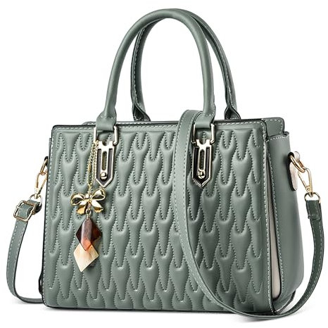 DORRISO Elegante Damen Handtaschen Henkeltaschen Anti-Dieb Mittel Groß Damen Umhängetasche Sicher Leicht Reisen Urlaub Einkaufen Party Büro Wasserdicht PU Leder Grün