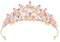 Krone Damen, Rosa Kristallkrone, Gothic Krone, Vintage Krone, Queen Tiara Krone, für Hochzeit, Abschlussball, Halloween, Party, Karneval