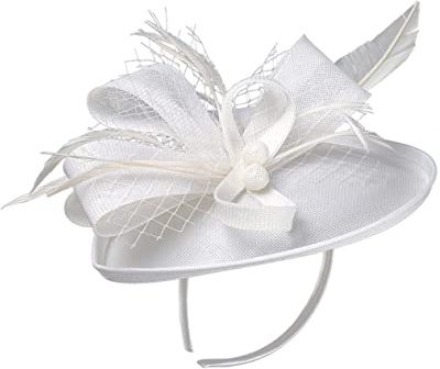 Healvian 1 Pc Bandeau en maille pinces à cheveux roses chapeau fascinateur femme coiffe hair charms hair toppers accessoires pour cheveux bande de fleur la plume blanche