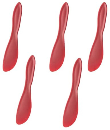 5 Pièces Petit Couteau Beurre, Tartineur Beurre, Couteau Beurre Multi Usages, Couteau Beurre Plastique, Couteaux Beurre Plastique Polyvalents, pour Couper Ou Étaler Le Beurre Et La Confiture (Rouge)