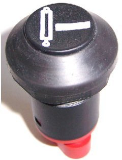 DTW Schalter 119 08 006 – Fendt Drucktaster mit Minus-Symbol, Schwarz mit rotem Anschluss, inkl. SW36 Befestigungsmutter – Ersatzteil für Traktoren & Landmaschinen (Artikel-Nr.: 10050006)