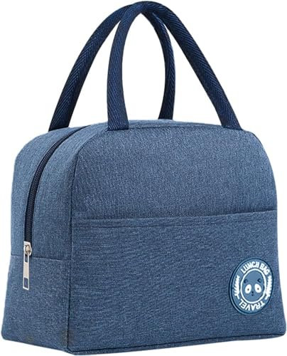 lohey Insulated Lunch Bag, Thermal Lunch Box for Adult Kids, Water-Resistant Small Cool Bag Leak-Proof Lunch Organizer for Work, School, Picnic (Navy Blue)