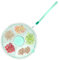 SUPPUIMNT Snack Spinner,Runde Snackbox Kinder mit 5 Fächern und Knopf,Rund Reusable SüßIgkeitenteller Rotierende Snackbox für Outdoor, Familien, Party,Kids Snack Spinner Bundle (Mintgrün)