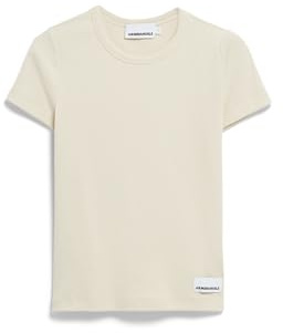 ARMEDANGELS Damen RIPP-T-Shirt aus Bio-Baumwoll Mix KARDAA Slim Fit Summer Hay