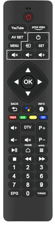 ALLIMITY Telecomando di sostituzione vocale DVB-T2 compatibile con Tele System UP T2 4K: Decoder Digitale Terrestre Android TV Ultra HD, aggiornamento Smart TV, Tuner DVB-T2 HEVC HDR10+HLG, adattatore