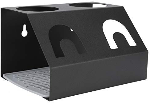 Nikou Abtropfgestell mit zwei Löchern, Abtropfgestell für Sodaflaschen, Abtropfhalter mit Pad für Accory, schwarz, Abtropfgestell, ideal für die Küche