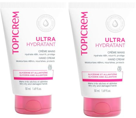 Topicrem - Ultra feuchtigkeitsspendende Handcreme Duo – spendet 48 Stunden Feuchtigkeit, nährt, schützt die Haut – schmelzende Textur, zarter Duft – feuchtigkeitsspendende Creme für trockene und