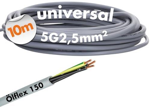Lapp 0015405 Ölflex 150 Câble de commande 5G2,5 mm² 14 AWG I Ignifuge avec conducteur de protection I Câble de commande 5 fils I Marquage UL I Résistant aux produits chimiques et à l'huile I Câble de