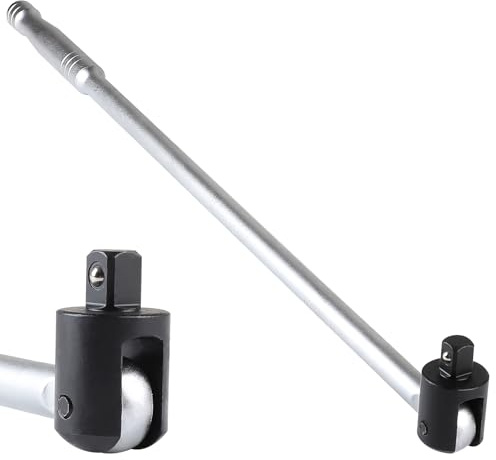 MIGUBIGU 1pcs Gelenkgriff 1/2 600mm Radmutternschlüssel Drehmomentschlüssel | Mit Flexiblem Kopf, Extra Langer Gelenkhebel, Breaker Bar, Radschlüssel Für Autoreparaturen, Reifenersatz, Silber
