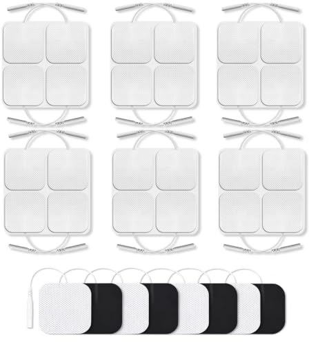 24 Stück Tens Elektroden Pads,Elektroden Tens Gerät (40 x 40 mm) | Tens Pads für Tens Geräte & Ems-Trainer,Selbstklebende Pads für Tens Gerät,Klebeelektroden für Linderung Von Muskel