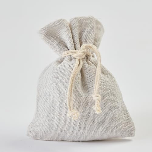 Baratti 50 Pezzi Sacchetti Cotone, Misura 10X12, Effetto Naturale Con Tirante, Ideale Per Bomboniere, Fai Da Te, Porta Oggetti, Confetti, Caramelle, Regalo, Matrimonio, Natale, Festa (Panna)