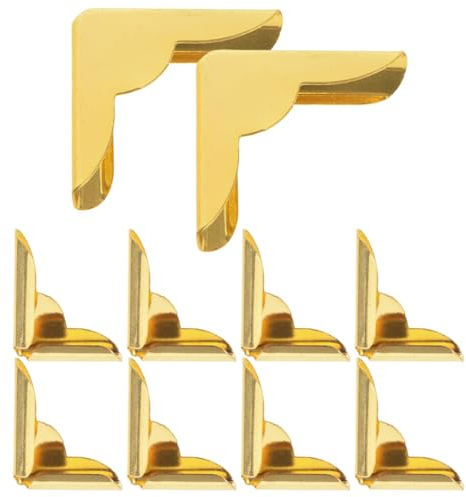 VALICLUD 10 Stück Teiliges Vintage Metall eckenschutz für Fotoalben Notizbücher und Schmuckboxen Dekorative Buchschutzecken in Gold Langlebiger Kantenschutz mit Antikem Design