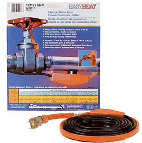 EasyHeat 9' Pipe Heating Cable, Prevent Pipe Freeze, Easy to Use, 7 Watt per foot, 63 Watts