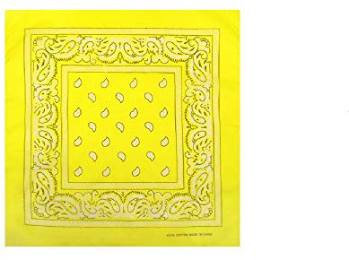 Sonnenscheinschuhe 1 x Bandana Tuch verschiedene Muster Paisley 100% Baumwolle Kopftuch Halstuch Schal (Zitronengelb)