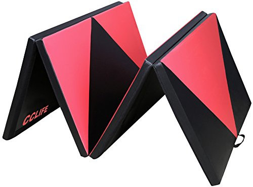 CCLIFE Rot&Schwarz Raute Klappbare Weichbodenmatte Turnmatte Fitnessmatte Gymnastikmatte Rutschfeste Sportmatte Spielmatte