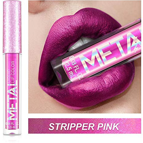 Allbesta Lipgloss Rouge à lèvres imperméable à l'eau brillant à paillettes scintillant métallique durable